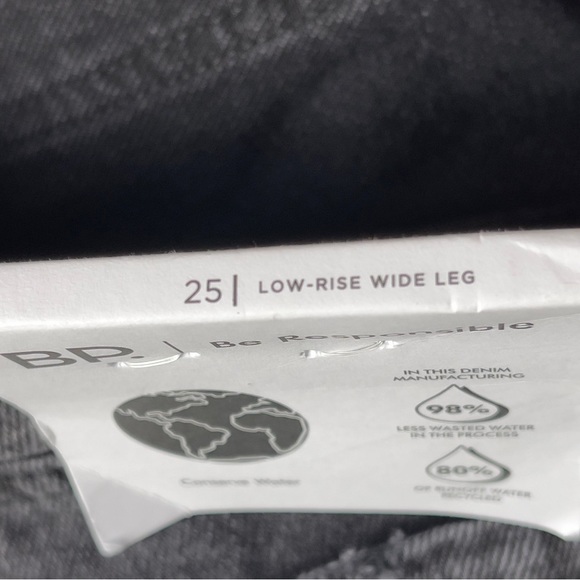 BP Women's Destroyed Wide Leg Jeans in Black Destroy Size 25 NWT - Picture 13 of 14